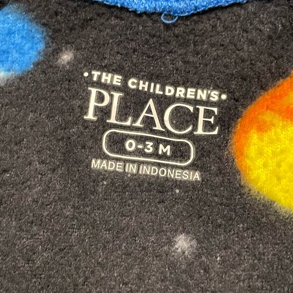 The Children’s Place Fuzzy Space Theme Fleece Zipper Footie Pajamas Size 0-3 M - Picture 5 of 7